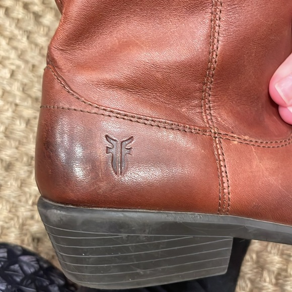 FRYE BOYS YOUTH MELISSA BUTTON LEATHER COWBOY WESTERN BOOT BROWN - Picture 5 of 7